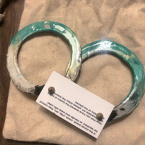 SOLD - ADINA MILLS Quartz and Gold Chain Doorknocker Earrings - for pierced ears - Picture 4 of 5